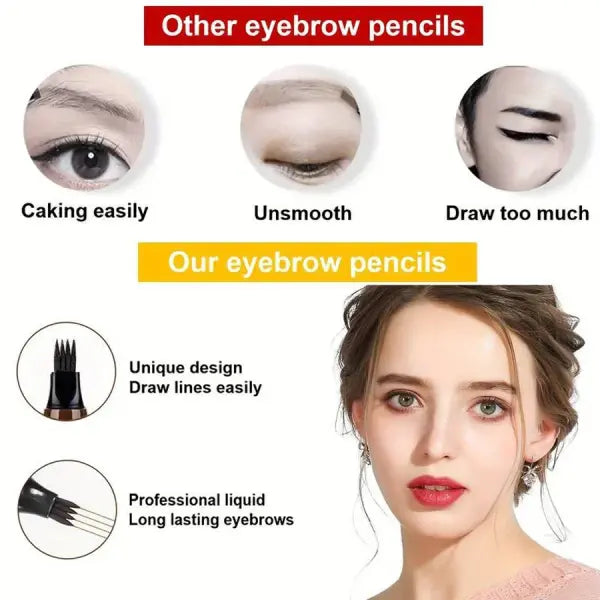 Waterproof Eyebrow Pen 5 Colors Natural Longlasting
