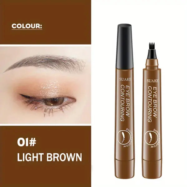 Waterproof Eyebrow Pen 5 Colors Natural Longlasting - 01LIGHT BROWN