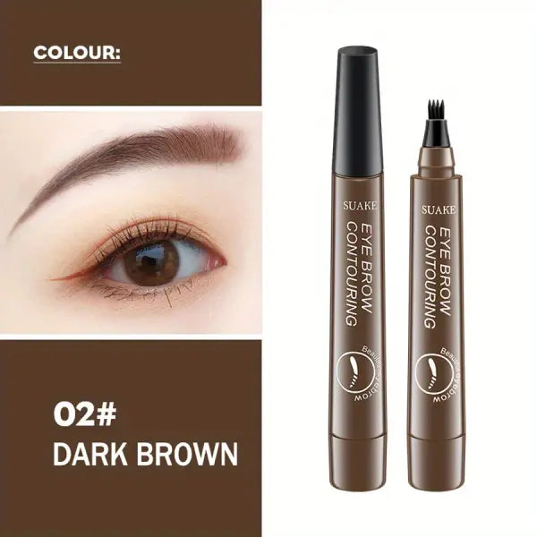 Waterproof Eyebrow Pen 5 Colors Natural Longlasting - 02DARK BROWN