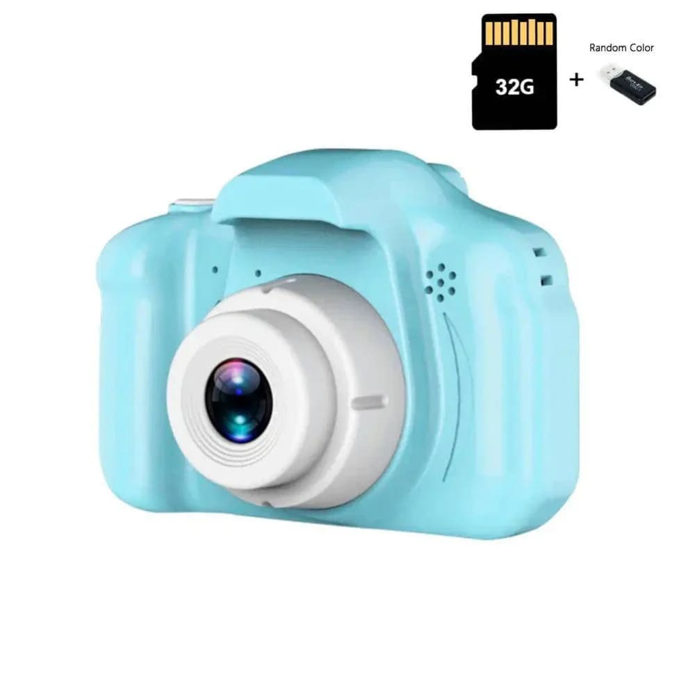 Waterproof Kids Camera - Blue 32G TF Card