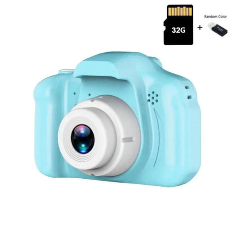 Waterproof Kids Camera - Blue 32G TF Card