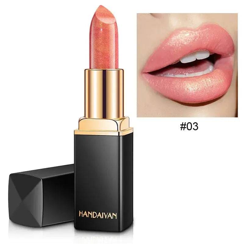 Waterproof Lipstick – Long-Lasting Nude Glitter Lipstick - 03