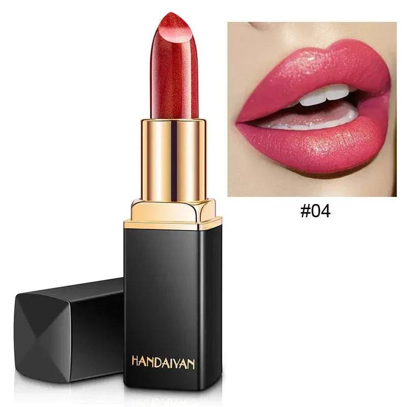 Waterproof Lipstick – Long-Lasting Nude Glitter Lipstick - 04