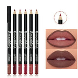 Waterproof Matte Lipliner Pencil Red Contour Tint Lipstick Long Lasting Non-stick Cup Moisturising Lips Makeup 12 Colors