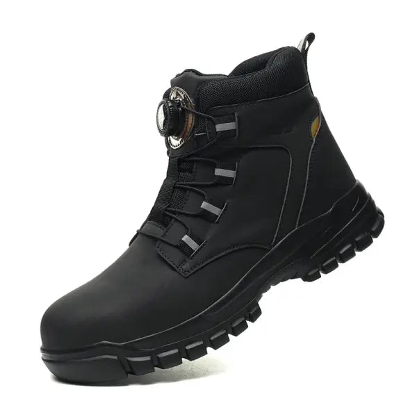 Indestructible steel toe work boots waterproof industrial safety footwear - black / 48