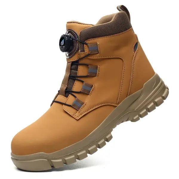 Indestructible steel toe work boots waterproof industrial safety footwear - YELLOW / 47