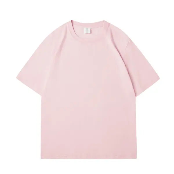 New Women’s Oversized Solid Cotton T-Shirt - Soft Dark Green Unisex Summer Tee & Casual Top - Pink / S