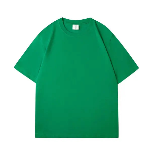 New Women’s Oversized Solid Cotton T-Shirt - Soft Dark Green Unisex Summer Tee & Casual Top - green / S