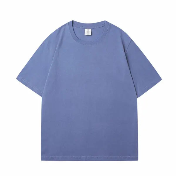 New Women’s Oversized Solid Cotton T-Shirt - Soft Dark Green Unisex Summer Tee & Casual Top - Light Blue / S