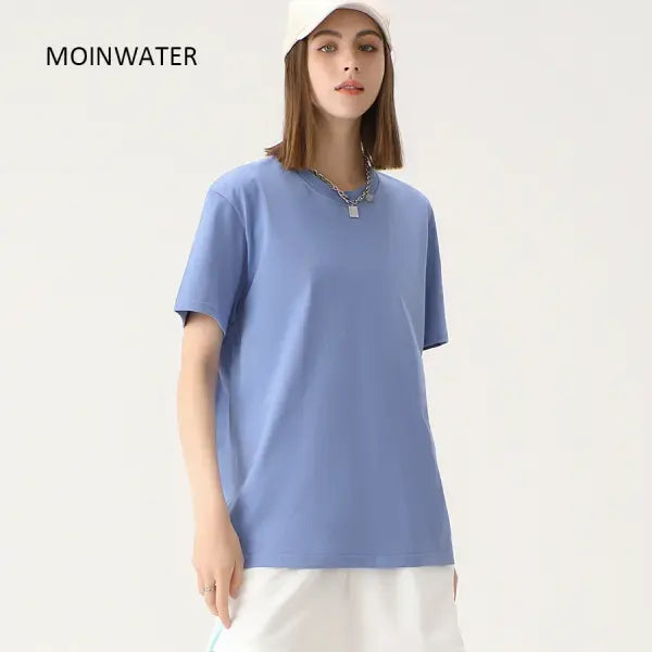 New Women’s Oversized Solid Cotton T-Shirt - Soft Dark Green Unisex Summer Tee & Casual Top