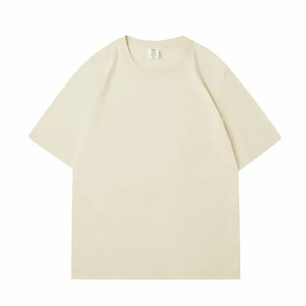 New Women’s Oversized Solid Cotton T-Shirt - Soft Dark Green Unisex Summer Tee & Casual Top - Beige / S