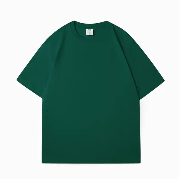 New Women’s Oversized Solid Cotton T-Shirt - Soft Dark Green Unisex Summer Tee & Casual Top - Dark Green / XXXL