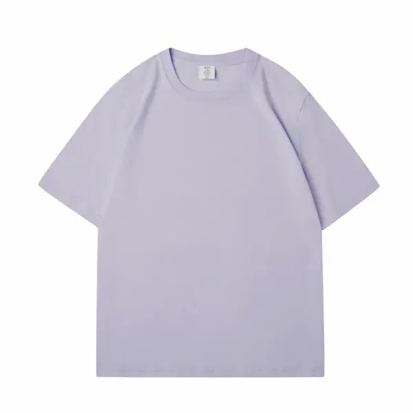 New Women’s Oversized Solid Cotton T-Shirt - Soft Dark Green Unisex Summer Tee & Casual Top - Lavender / S