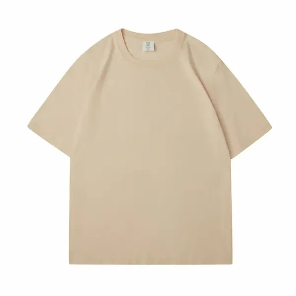 New Women’s Oversized Solid Cotton T-Shirt - Soft Dark Green Unisex Summer Tee & Casual Top - Khaki / S