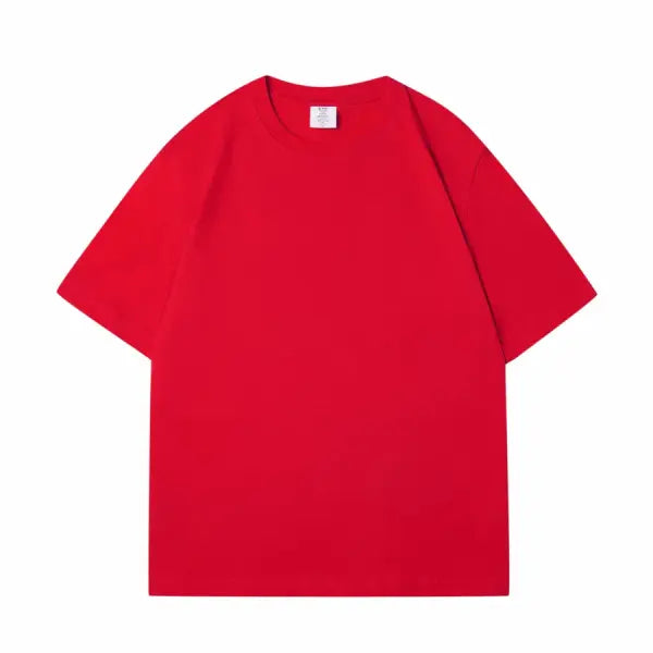 New Women’s Oversized Solid Cotton T-Shirt - Soft Dark Green Unisex Summer Tee & Casual Top - Red / L