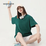 New Women’s Oversized Solid Cotton T-Shirt - Soft Dark Green Unisex Summer Tee & Casual Top