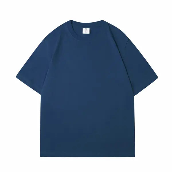 New Women’s Oversized Solid Cotton T-Shirt - Soft Dark Green Unisex Summer Tee & Casual Top - Navy Blue（ AE existing