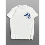 Women Letter Pattern Round Neck Polyester Broadcloth T Shirt