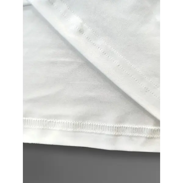 Women Letter Pattern Round Neck Polyester Broadcloth T Shirt