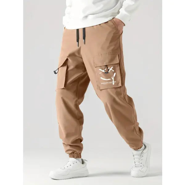 Wear-resistant Straight Ankle Tied Overalls Durable Casual Style - Khaki / 2XL - None