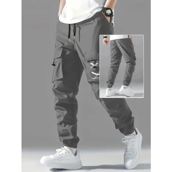 Wear-resistant Straight Ankle Tied Overalls Durable Casual Style - None