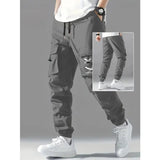 Wear-resistant Straight Ankle Tied Overalls Durable Casual Style - None