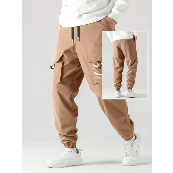 Wear-resistant Straight Ankle Tied Overalls Durable Casual Style - None
