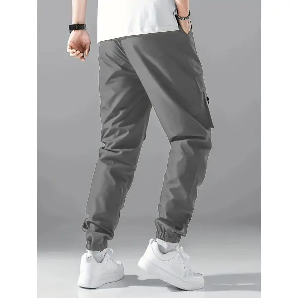 Wear-resistant Straight Ankle Tied Overalls Durable Casual Style - None