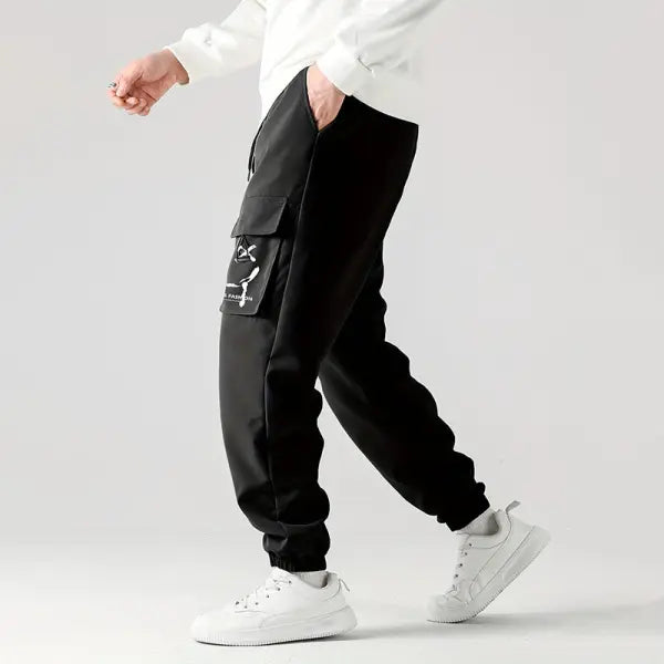Wear-resistant Straight Ankle Tied Overalls Durable Casual Style - None