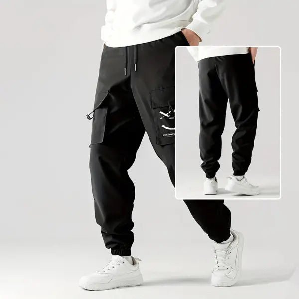 Wear-resistant Straight Ankle Tied Overalls Durable Casual Style - None