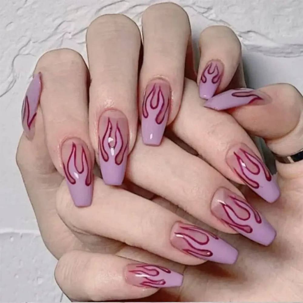 Wearing Nails Finished Soft Nails False Nails - Purple