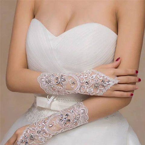 wedding gloves - Rice white