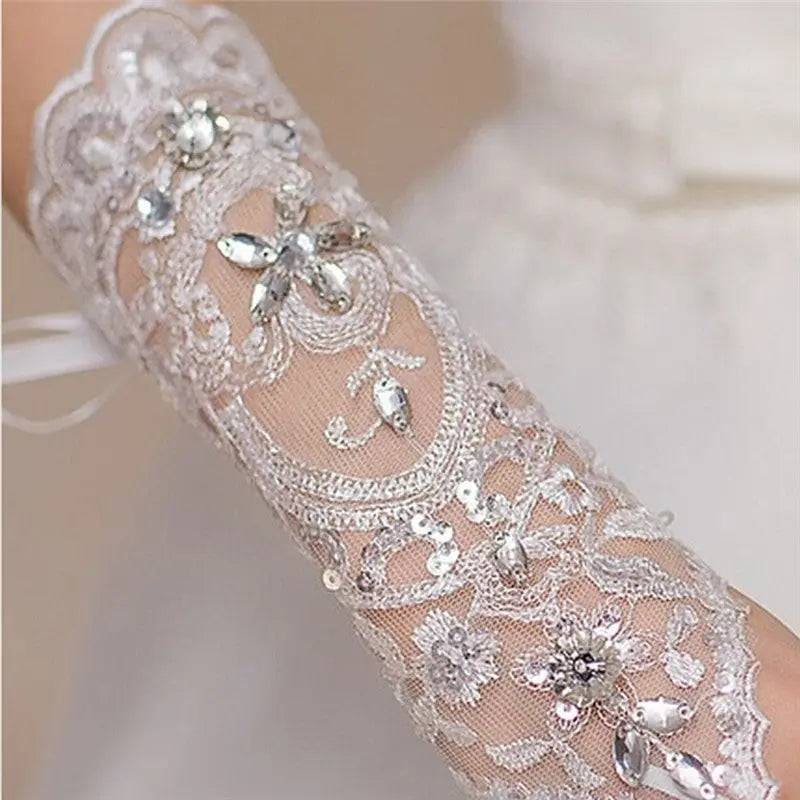 wedding gloves - Rice white