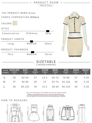 Weird Puss 2 Piece Ribbed Set – Women's Crop Top & Mini Skirt Outfit - Himpall