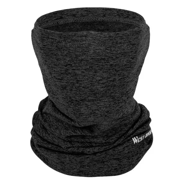 WEST BIKING Winter Fleece Cycling Scarf – Windproof Face Cover for Men & Women Running & Bike Sports Headwear - black
