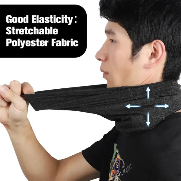 WEST BIKING Winter Fleece Cycling Scarf – Windproof Face Cover for Men & Women Running & Bike Sports Headwear - black