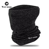 WEST BIKING Winter Fleece Cycling Scarf – Windproof Face Cover for Men & Women Running & Bike Sports Headwear - black