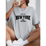 When 1968 The New York Is Young Cotton Woman Tshirts Oversize Daily Tshirts Creativity Streettshirt Individual Casual