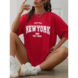 When 1968 The New York Is Young Cotton Woman Tshirts Oversize Daily Tshirts Creativity Streettshirt Individual Casual