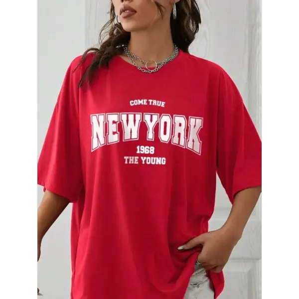 When 1968 The New York Is Young Cotton Woman Tshirts Oversize Daily Tshirts Creativity Streettshirt Individual Casual