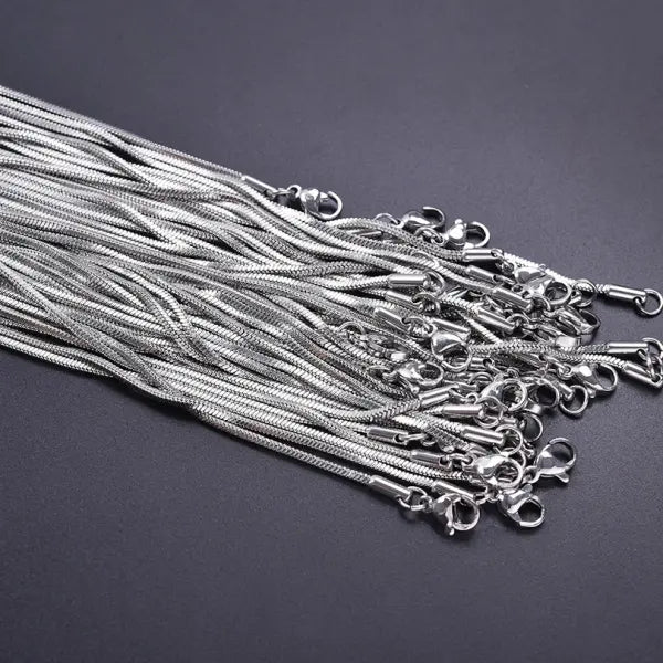 70cm snake long stainless steel chain necklace for unisex everyday wear - Silver color / 1pcs / 45cm