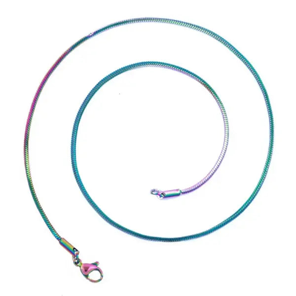 70cm snake long stainless steel chain necklace for unisex everyday wear - Rainbow color / 1pcs / 45cm