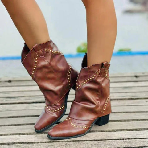 Wide Calf Cowboy Boots for Women – Size 12 Tan Mid-Calf Platform Style - Himpall