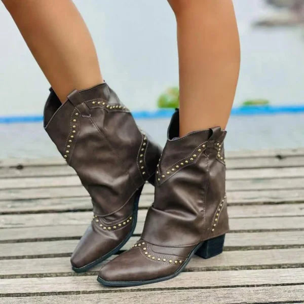Wide Calf Cowboy Boots for Women – Size 12 Tan Mid-Calf Platform Style - Himpall