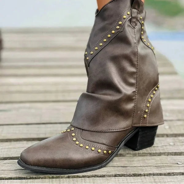 Wide Calf Cowboy Boots for Women – Size 12 Tan Mid-Calf Platform Style - Himpall