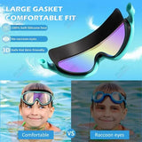 Wide View Large Frame Silicone Kids Swimming Goggles Anti Fog Leakproof