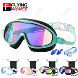 Wide View Large Frame Silicone Kids Swimming Goggles Anti Fog Leakproof