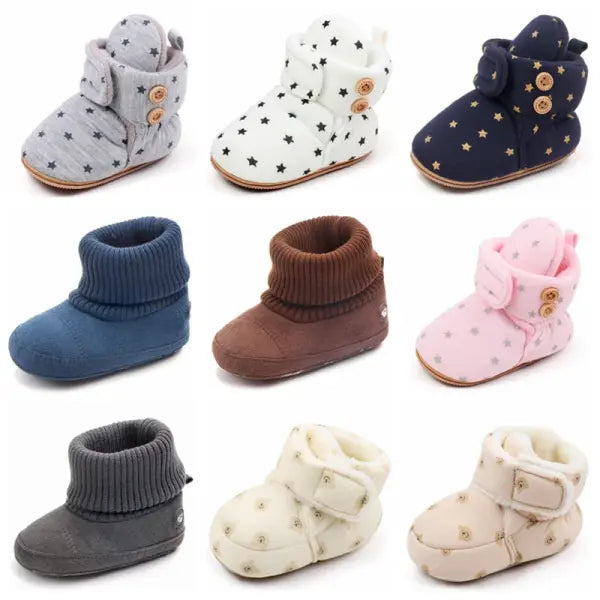 Winter Baby Boots 0–18M – Warm Infant First Walkers for Boys & Girls with Fuzzy Balls Soft & High-Quality Shoes