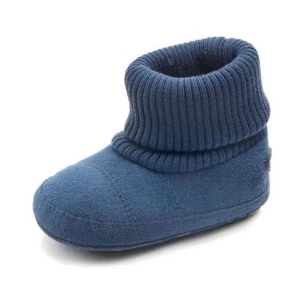 Winter Baby Boots 0–18M – Warm Infant First Walkers for Boys & Girls with Fuzzy Balls Soft & High-Quality Shoes - Blue