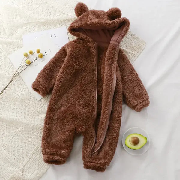 Winter Baby Romper – Cute Cartoon Bear Pajamas Jumpsuit for Infant Boys & Girls (0–24 Months)